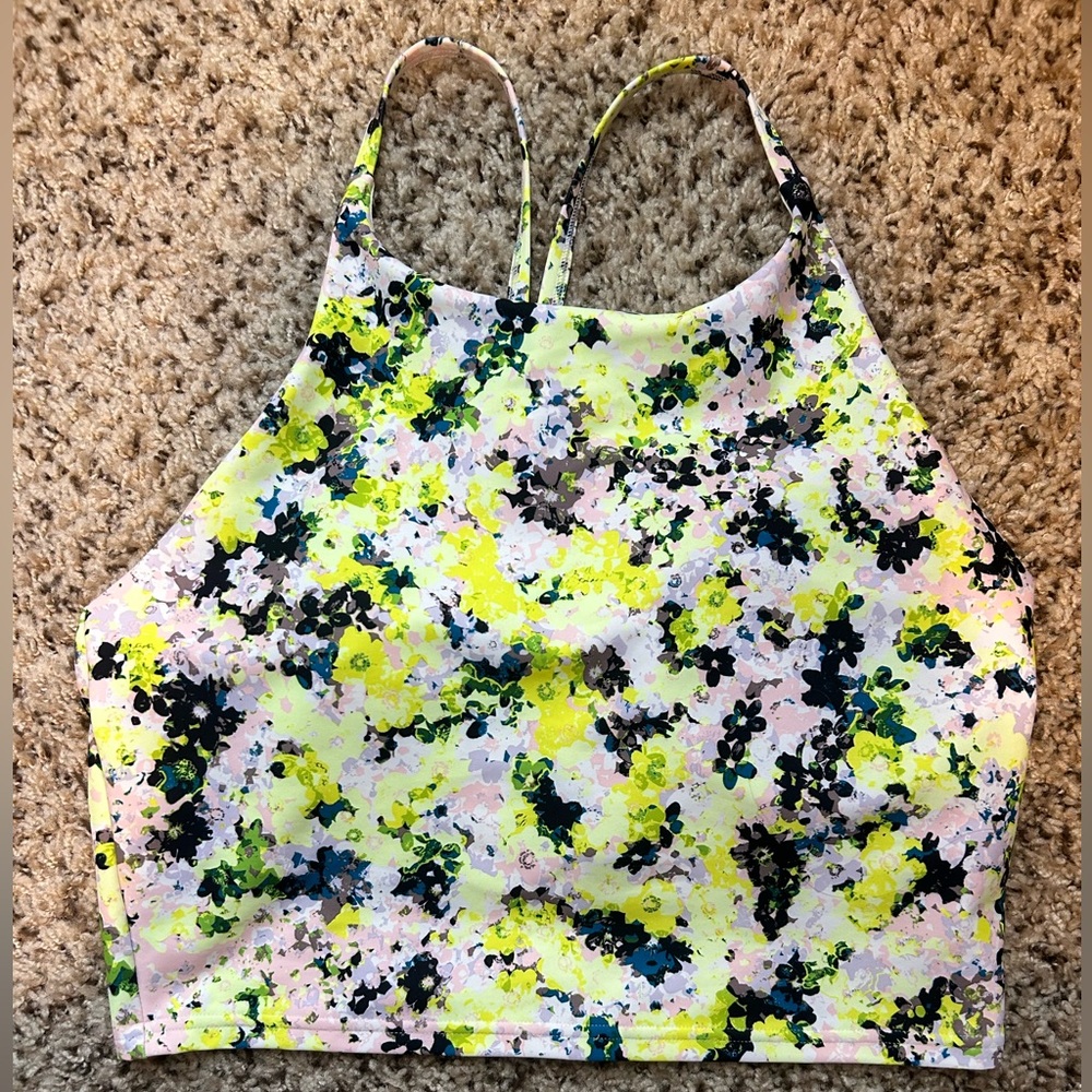 Old Navy powersoft cropped tank with built in bra, size large